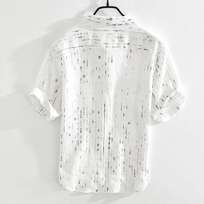 Summer Men Clothing 2026 New Fashion Casual Versatile Shirt Short-sleeved Top Loose Printed Thin