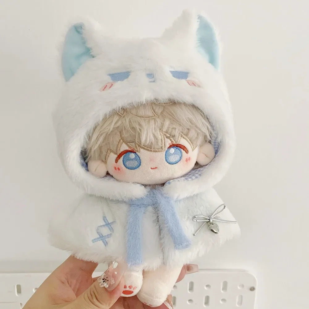 Plush Cloak 10cm Cotton Doll Clothes Suit Cute 20cm Doll Clothes Outfit Dress Up Blue Doll Clothes Set Children's Gift