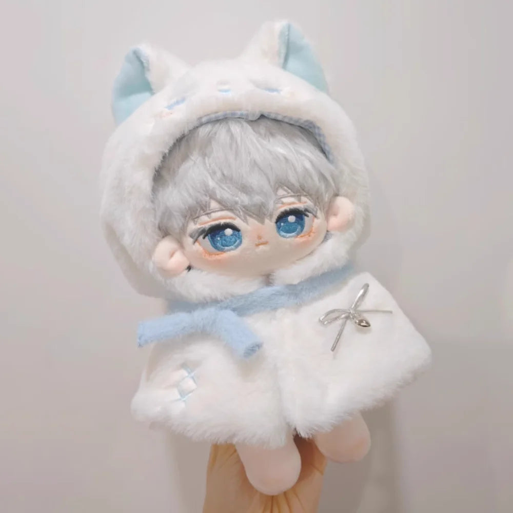 Plush Cloak 10cm Cotton Doll Clothes Suit Cute 20cm Doll Clothes Outfit Dress Up Blue Doll Clothes Set Children's Gift