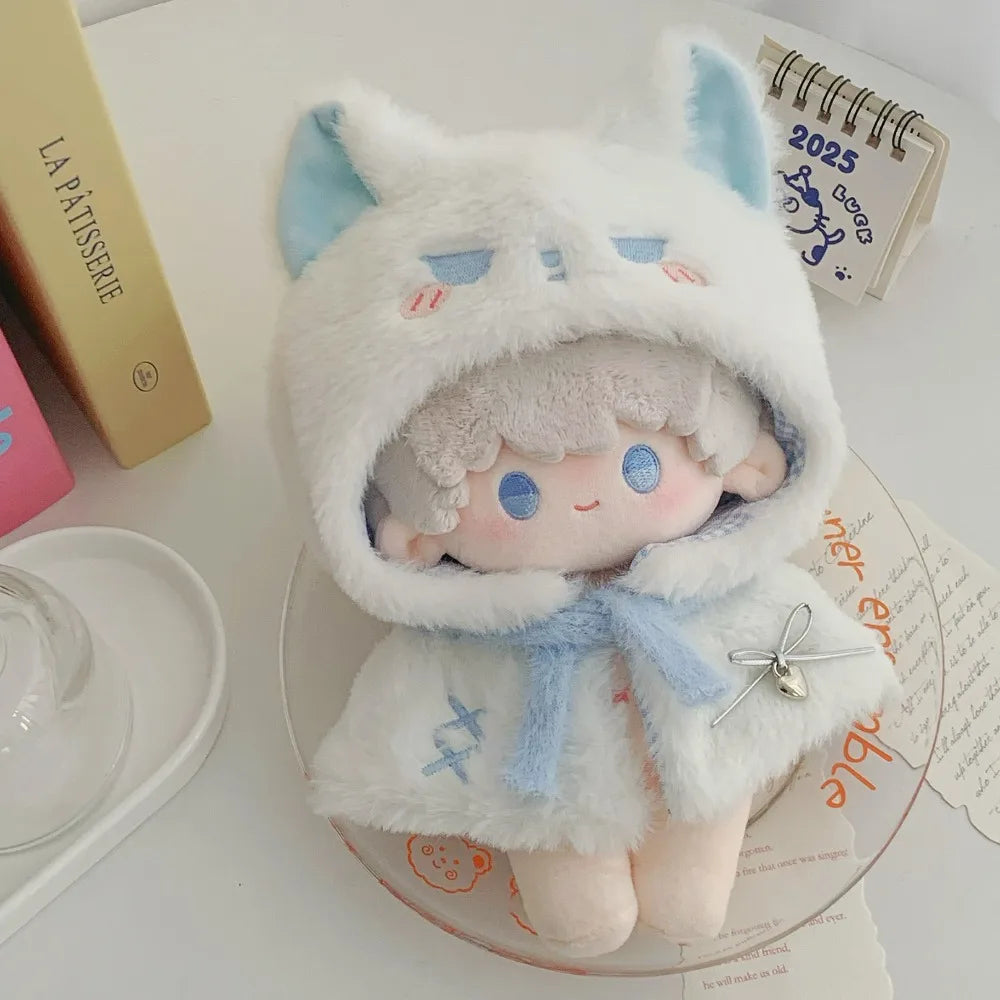 Plush Cloak 10cm Cotton Doll Clothes Suit Cute 20cm Doll Clothes Outfit Dress Up Blue Doll Clothes Set Children's Gift