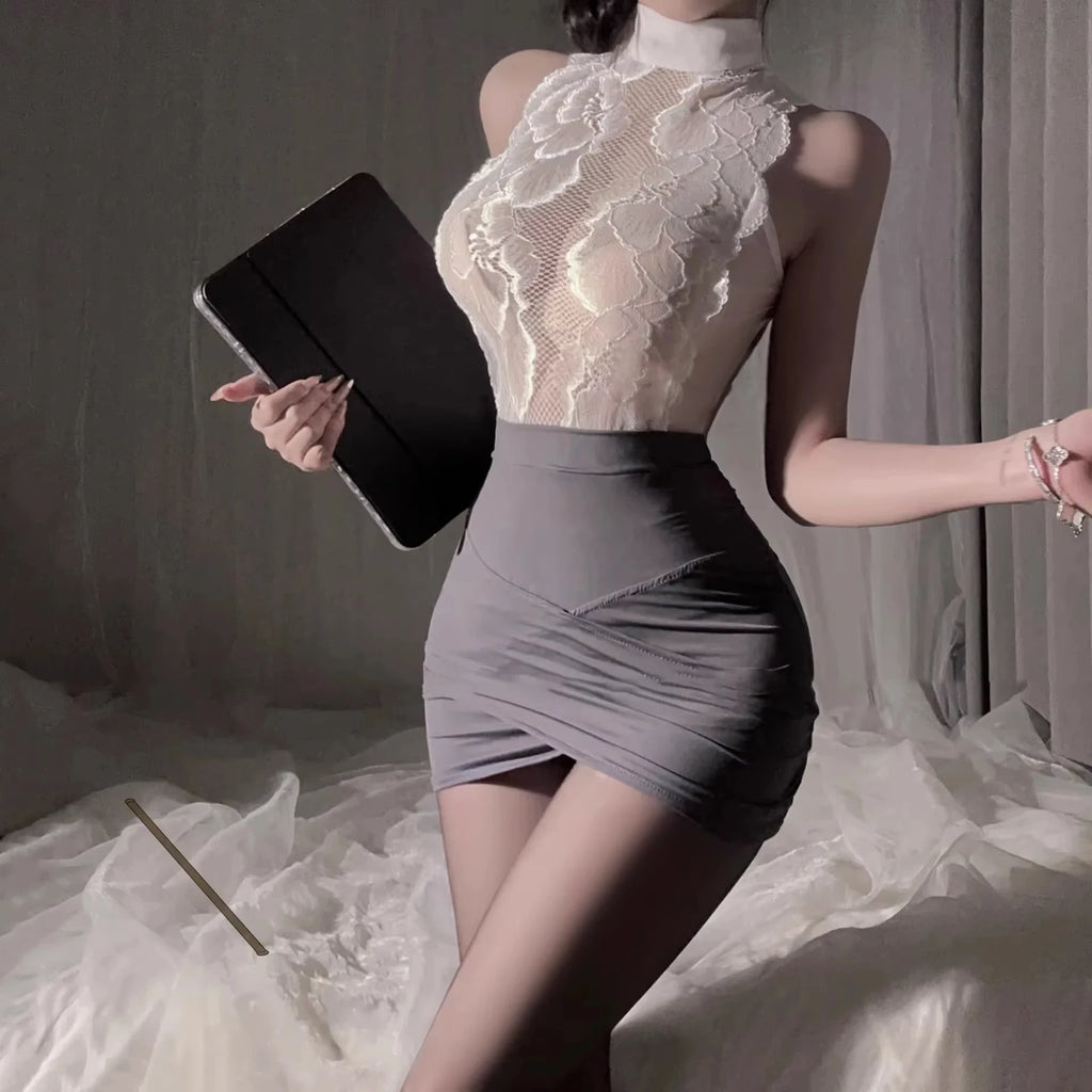 Ladies sexy lingerie; stewardess outfit; secretary lace outfit; uniform set; professional outfit; role-playing.